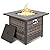 Nuu Garden 30 inch Outdoor Propane Fire Pit 50,000 BTU Gas Fire Pit Table with Lid, Hand-Woven Wicker, Square Gas Fire Table with Glass Beads for Garden, Patio, CSA Certification