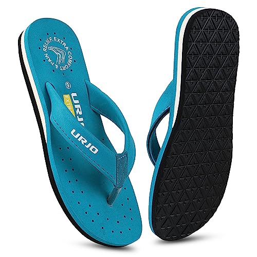 Image of URJO Women's Slippers /FlipFlops Lightweight Super Flexible Arch Support Durable Anti Skid & Stylish Dailywear Slippers /FlipFlops for Women