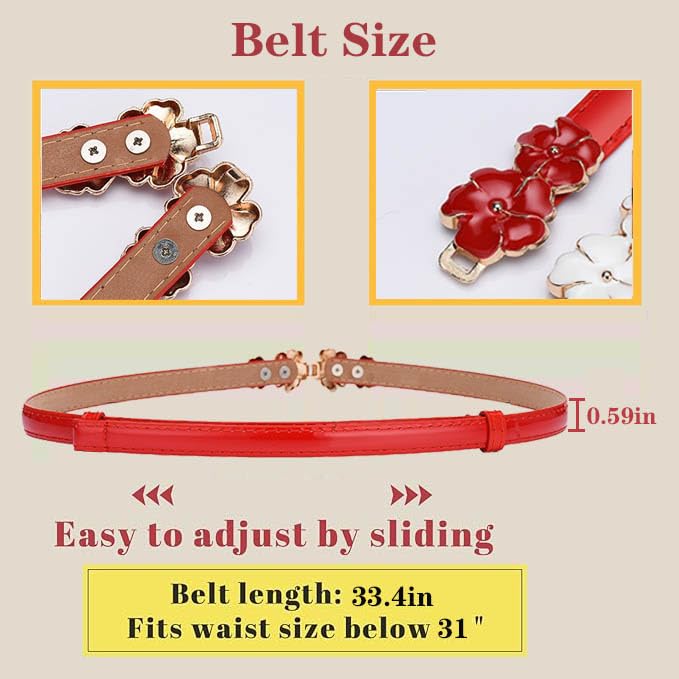 6 Pcs Girls Belt Size 6-12 Kids PU Leather Belt Can Adjust the Appropriate Girl Dress Jeans3