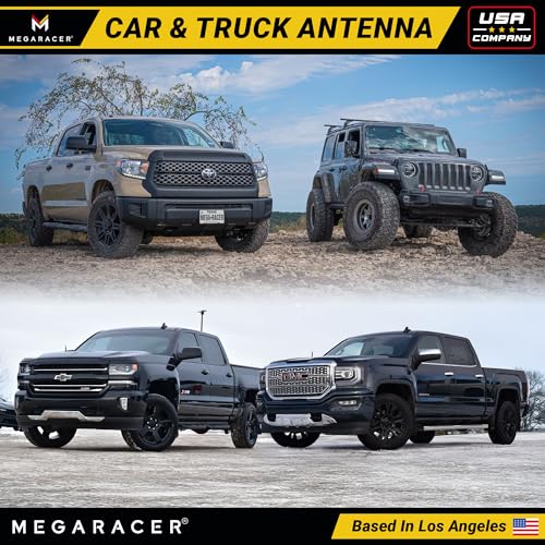 Image of 5 inch Short Black Carbon Fiber Truck Antenna for Ford F150 F250 Bronco RAM 1500 Chevy Silverado GMC Sierra Wrangler Gladiator Tundra Tacoma RAV4 Rogue, Car Wash Safe, Small Stubby Replacement Accessories