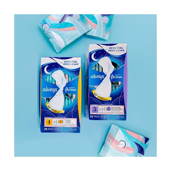 Always Infinity Feminine Pads für Damen, Größe 4 über Nacht, mit Flügeln – Bild 10
