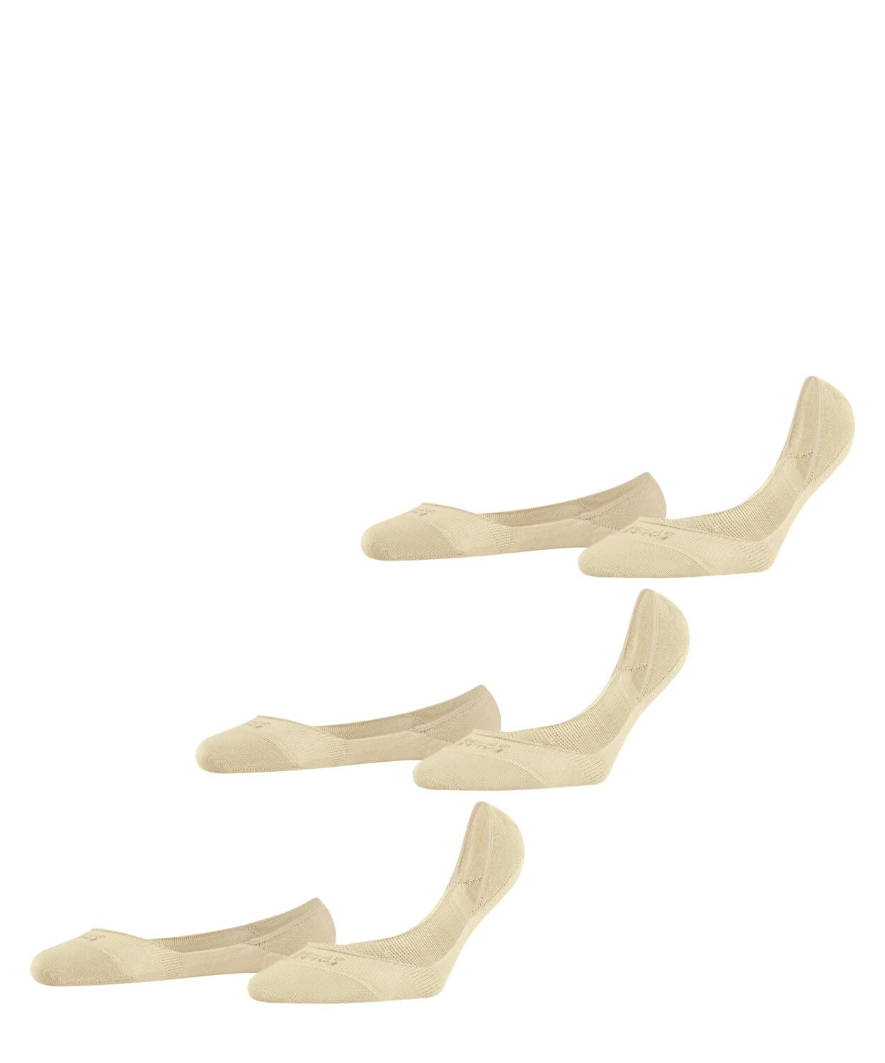 FALKE mujer Invisible Step Medium Cut 3-Pack calcetines invisibles transpirable sostenible algodón no-show sistema antideslizante invisible en la zona del talón no resbala en los zapatos 3 pares | con sistema anti deslizamiento