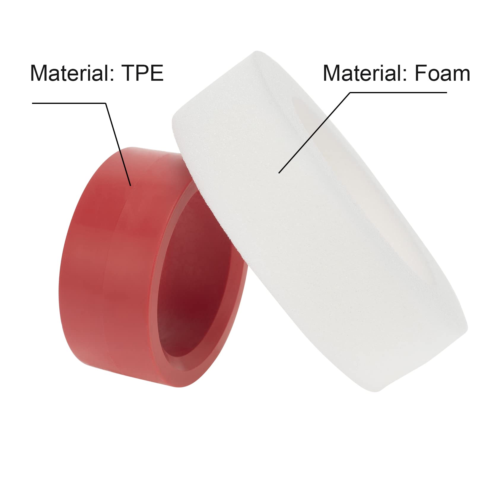 KEEDA 4PCS Dual Stage TPE Foam Sponge Inserts for 1/10 RC Crawler Car 1.9 inch Wheel Tire Axial SCX10 D90 TRX4 TRX6 (100mm, Red) - Image 4