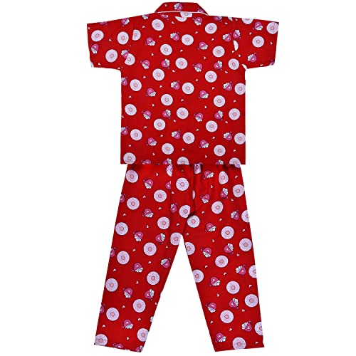 Image of Wish Karo Cotton Printed Top & Bottom Pajama Set Night Dress for Boys & Girls-(ND54)