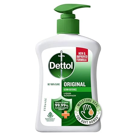 Dettol Liquid Handwash Dispenser Bottle Pump - Original Hand Wash- 200ml | Germ Defence Formula | 10x Better Germ Protection