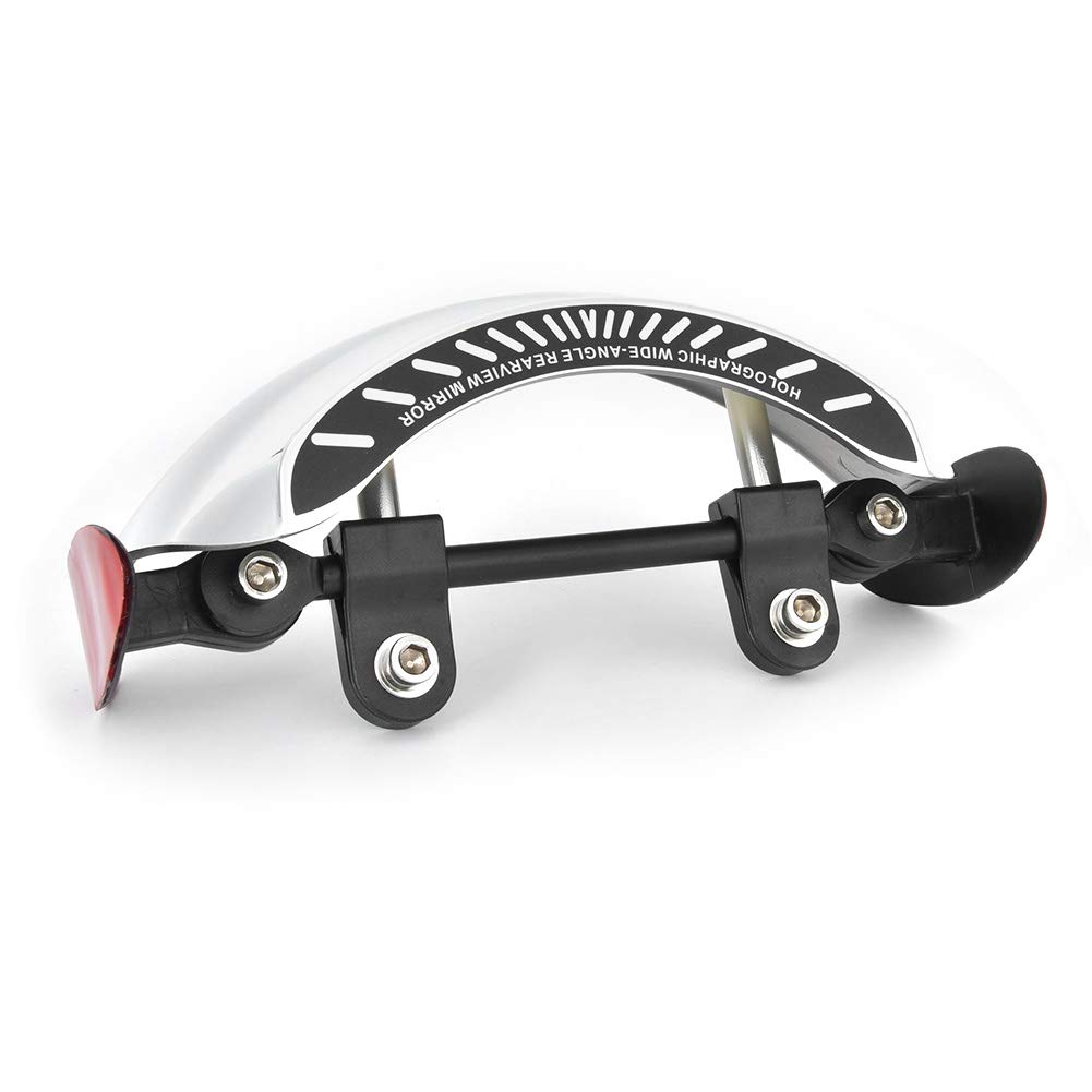 1 Pcs Rétroviseur Holographique De Moto, Rétroviseur Universel De Moto ABS Et Chrome Chromé 180 Support De Pare-Brise Central Ultra Grand Angle