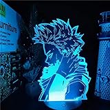 Luz de ilusión 3D My Hero Academia Hitoshi SHINSO 3D Anime Night Lights Lampara Boku no Hero Academia Cambio de color