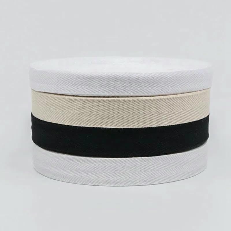 Lshangnn - Cinta de algodón con cinta de espiga de algodón para bricolaje, 10 mm, 12 mm, 15 mm, 20 mm, 25 mm, 30 mm, 40 mm, 50 mm, 50 yardas, 40 mm, color negro