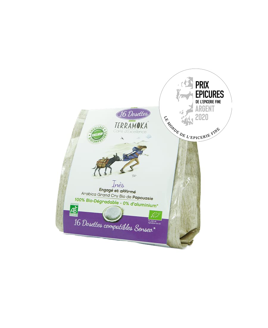 TERRAMOKA 96 Pads (6 * 16) Bio d'excellence Mix 6 Sorten Grand Cru Kaffee - Kompatibel mit Senseo Pads - Probierpaket - 100% biologisch abbaubar - In Frankreich geröstet