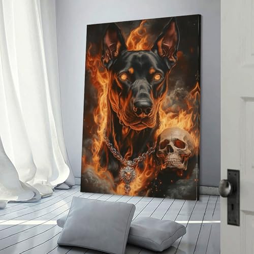 Peinture sur toile doberman murale moderne haute définition