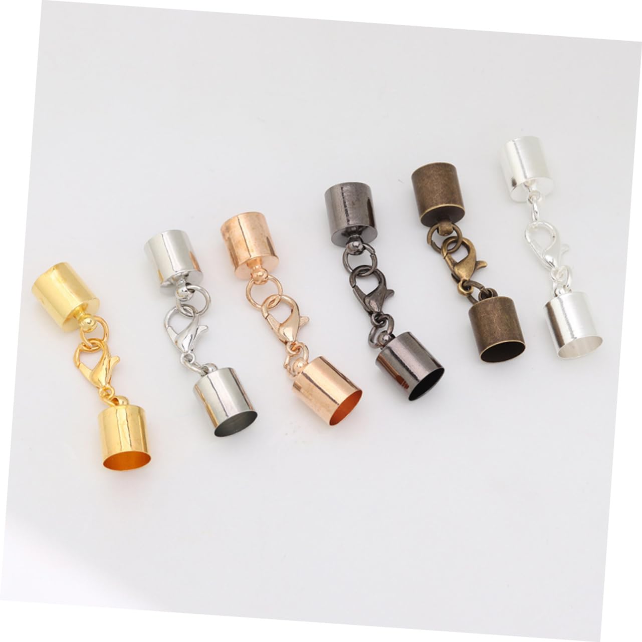 LALAFINA 4 Juegos Pulsera Cuero Cordon Hebilla Brazalete Pulseira Mosquetón Cadena De Joyería Anillos Hebillas De Llavero Hechas A Mano Cierres De Collar De Bricolaje Aleación 60 Piezas * 4