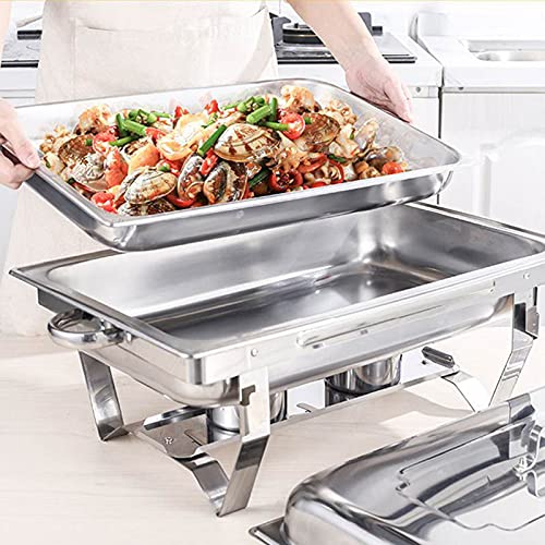 AIZYR 11L Edelstahl Chafing Dish, Chafer- und Buffetwärmer-Sets mit Wasserpfanne, Lebensmittelpfanne, Halter und Deckel… – Bild 4