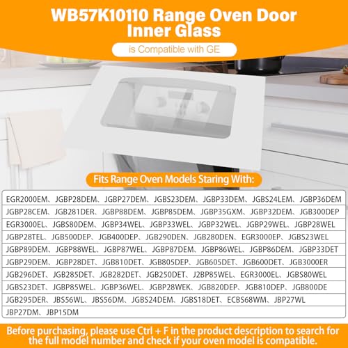 Image of UPGRADED WB57K10110 Outer Oven Door Glass Compatible with GE Stove Exterior Door Glass 29.6 inch x 18.7 inch WB57K10109 Range Oven Door Outer Panel Replacement EGR2000EM JGBP28DEM JGBP33DEM JGBS23DEM
