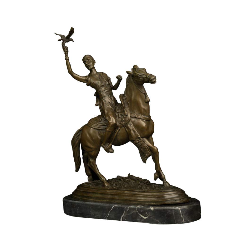 Ornaments Rzeźby Statuy Ozdoby Figurki Figurki kolekcjonerskie Statuy Ozdoby Rzeźby Sztuka z brązu Dekoracje z brązu Szkolenie Orzeł na koniu Statua Rzeźba do kolekcjonowania Ornaments