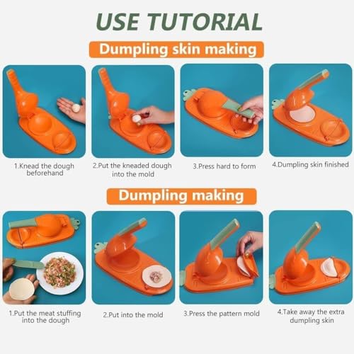 Image of 2 in 1 Dumpling Maker Ghughra Momos Maker Machine, Skin Press Mould for Gujiya Ghughra Mould Machine,Kitchen Dumpling Making Tool with Dumpling Puri Maker