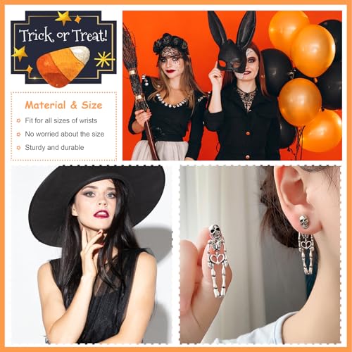 Halloween Skeleton Earrings for Women Gothic Skull Dangle Earrings Spooky Halloween Jewelry Costumes Accessories Party Favors3