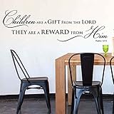 Children are a Heritage from The Lord Psalm 127:3 Vinyl Lettering Wall Decal Sticker(29in widex...