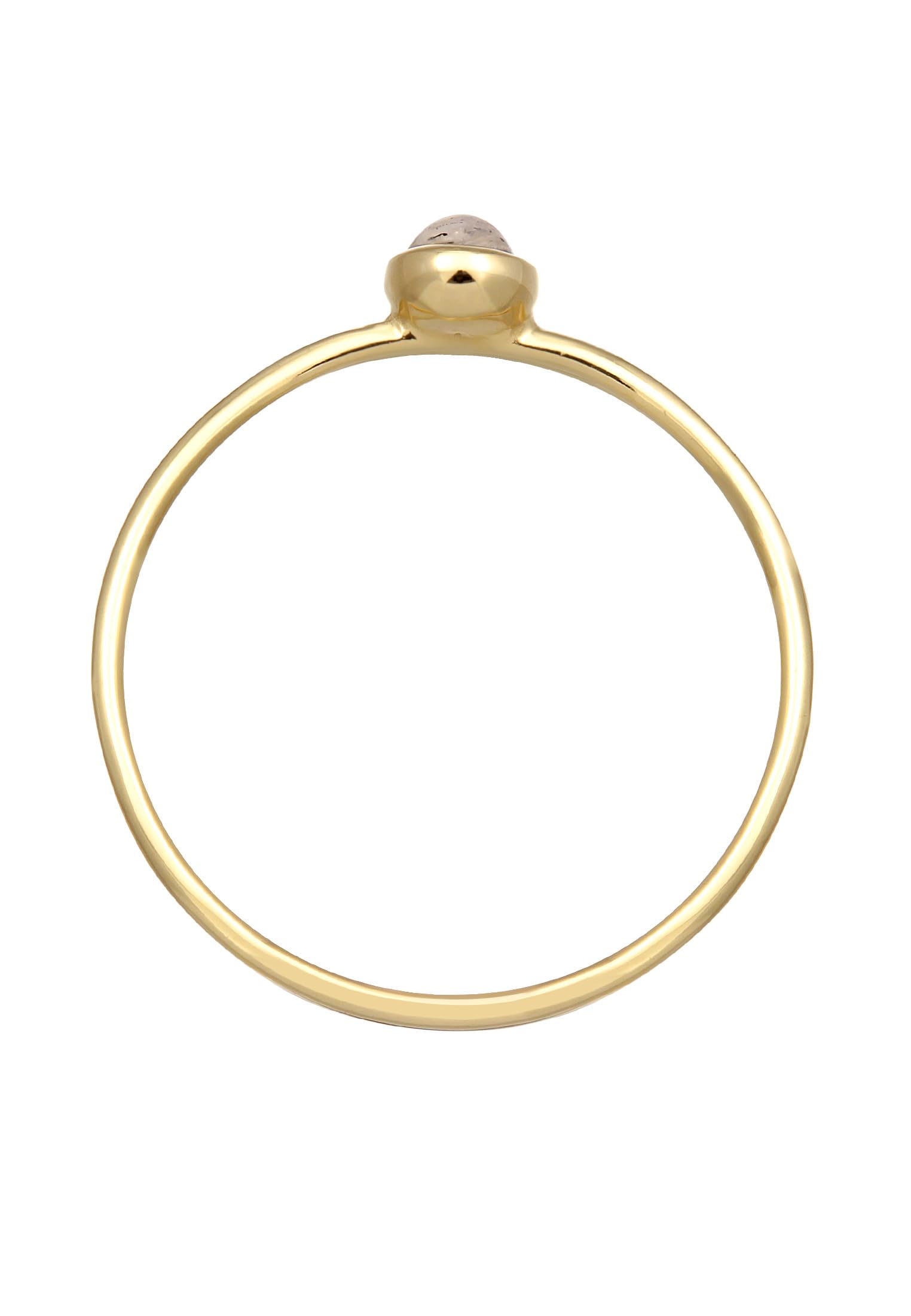 Elli Ring Damen Solitär Schlicht mit Labradorit 375 Gelbgold