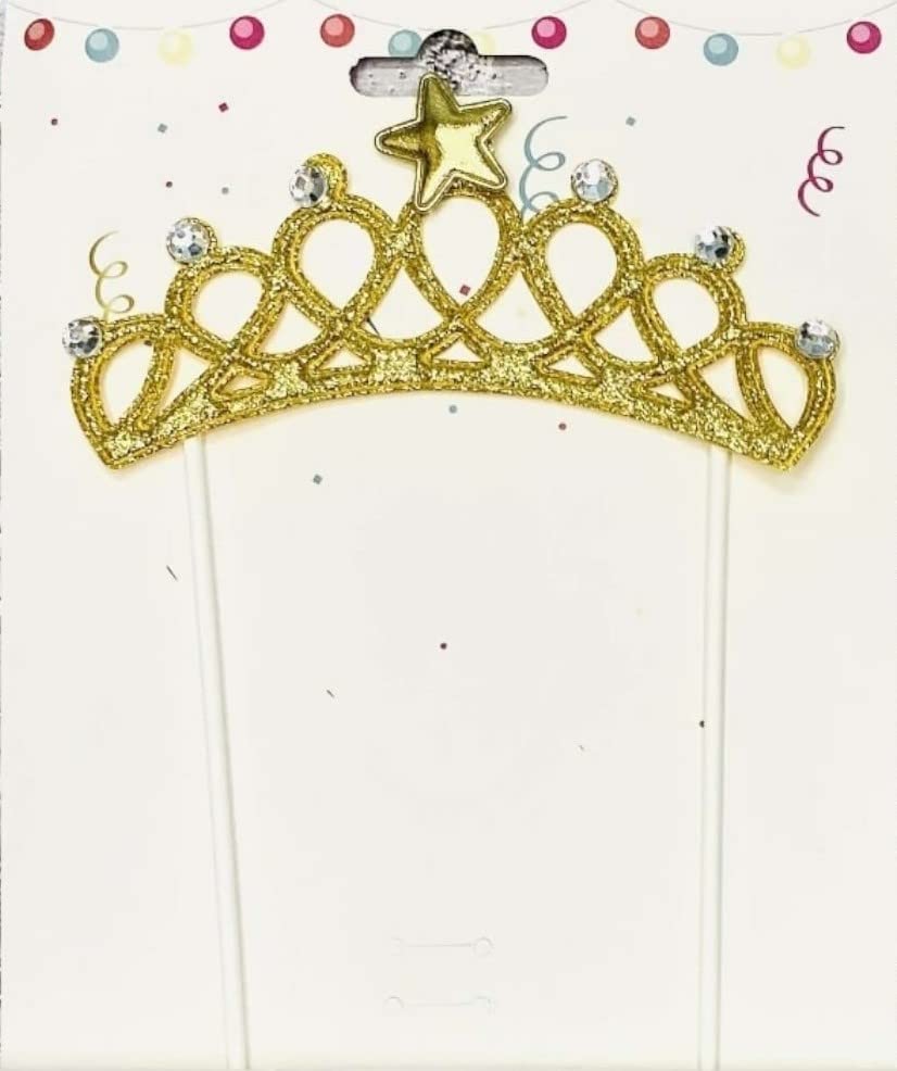 CAKE DECOR™ 1pcs Golden Tiara Crown Stick Topper For Cake Decoration(SB-TOPPER-319-Golden) (B0C53SFPN2) Amazon Price History, Amazon Price Tracker