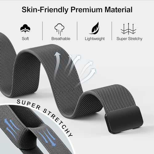 Image of Stretchy Magnetic Band for Samsung Galaxy Watch 9 8 40mm 44mm /Classic 46mm | Elastic Fabric, Nylon Sport Strap Replacement Wristbands No Gap for Samsung Galaxy Watch 8 9 Band 40mm 44mm /8 Classic 46mm