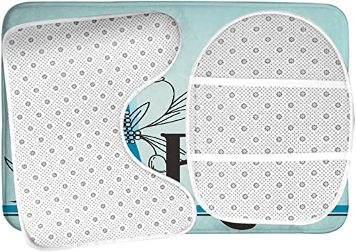 Badezimmerteppich-Set, 3-teilig, florales Pariser Eiffelturm-Thema, waschbare Badteppiche, rutschfest, mit Rückenpolster, Konturteppich und Toilettendeckelbezug – Bild 6