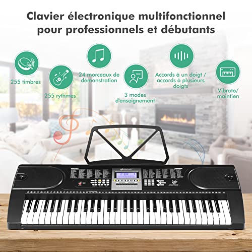 GOPLUS 61 Touches Piano Numérique Enfant Clavier Électrique pour Débutants avec Tabouret Réglable en Hauteur,2 Modes d… - Les Beatles, Paul McCartney, John Lennon, RIngo Starr, George Harrison GOPLUS 61 Touches Piano Numérique Enfant Clavier Électrique pour Débutants avec Tabouret Réglable en Hauteur,2 Modes d… – Image 7