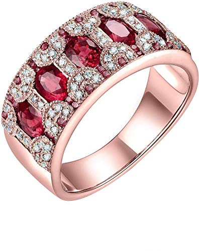 14k Rose White Yellow Gold Beautiful Natural Emerald Sapphire Ruby Engagement Rings Wedding Band for Women Promotion