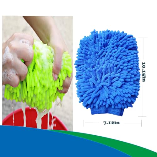 Hegangly JQHGL006 2 Pack Car Wash Mitt Microfiber Chenille Car Wash Mitt Scratch Free thumb #1