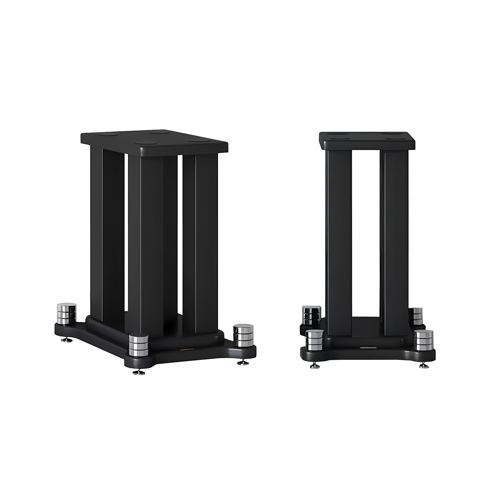 Universal Wooden Speaker Stands Pair, Heavy Duty Floor Standing Speaker Mount, Bookshelf &amp; Studio Monitor Stands for Home Theater Surround Audio System (11.8in)