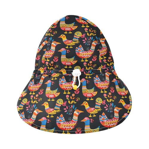 Toddler Boy Girl Sunhat Baby Boys Summer Hats Baby Girls' Sun Protection Large Brim Beach Essentials Doodle Duck Rich Color3