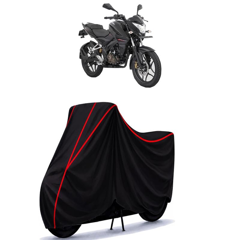 Image of Bajaj Pulsar NS 150 NS Water Resistant Bike Cover for All Motorcycles & Rain | Heavy Duty Taffeta Fabric | UV Protection, Dustproof, Scratchproof | All Weather Two Wheeler Cover with Elastic Bottom
