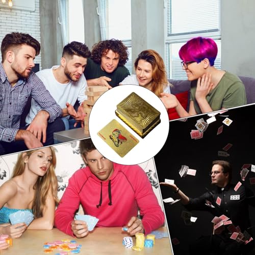 Pokerkartenspiel, Pokerkarten aus Goldpapier | Pokerschreibtisch aus Goldpapier, tragbare Freizeit-Tischkarten für Festivals, Partys, Versammlungen – Bild 8