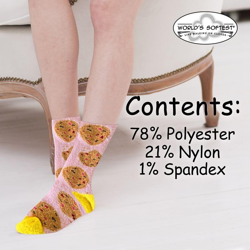 Image of World's Softest Cozy Collection Crew Socks - Smooth Multi Colors Cozy Socks - Knit Top Holiday Spirit Fashion Socks