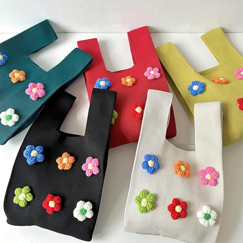 Bolso tote pequeño de ganchillo para mujer, bolso de muñeca tejido a mano, bolso tipo funda con nudo miniatura 4