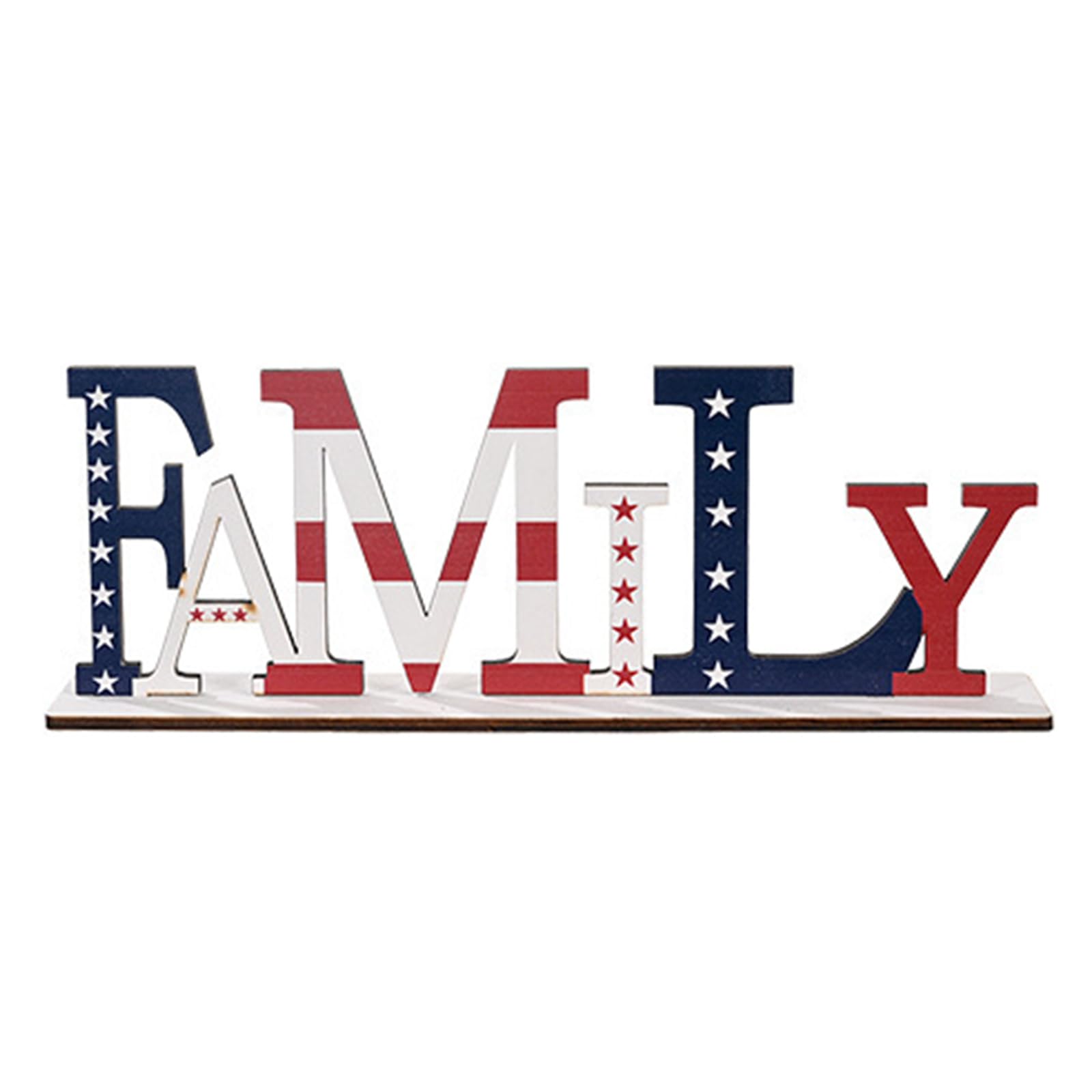 Buxuaaaa Independence Day Ornament Wooden Letters Craft Stable Tabletop Decoration for Home Creative Holiday Deco Decorations for Home Dormitory