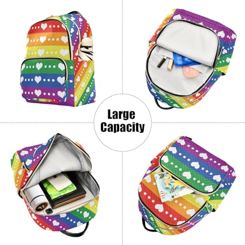 Image of LGBTQ Rainbow Pride Quilted Backpack Purse for Women Fashion Backpack S | Shoulder Bag Travel Casual Daypack