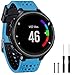 TopPerfekt Band - Cinturino di Ricambio in Morbido Silicone Compatibile con Garmin Forerunner 235, per Lite Smart Watch 220/230/235/620/630/735XT/235, Unisex (DeepSkyBlue-Nero)
