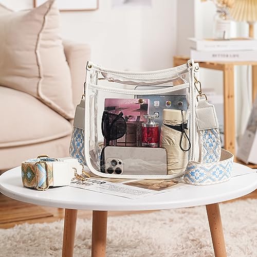 CLUCI Clear Purse,Clear Bag For Stadium Events,Stadium Approved Crossbody Bag Purses for Women with Adjustable Strap2