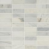 M S International Arabescato Carrara 12 In. X 12 In. X 10mm Honed Marble Mesh-Mounted Mosaic Tile,...