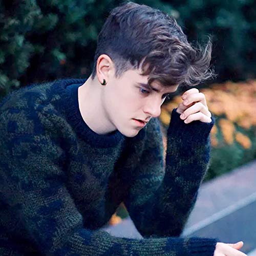 Stainless Steel Hoop Earrings For Men's Women's,Silver/Gold/Black/Blue Hypoallergenic Round Huggie Earrings,Fashion Punk Earrings Piercing Jewelry,Simple Stylish Loop Earring,Gift for Him Her Birthday2