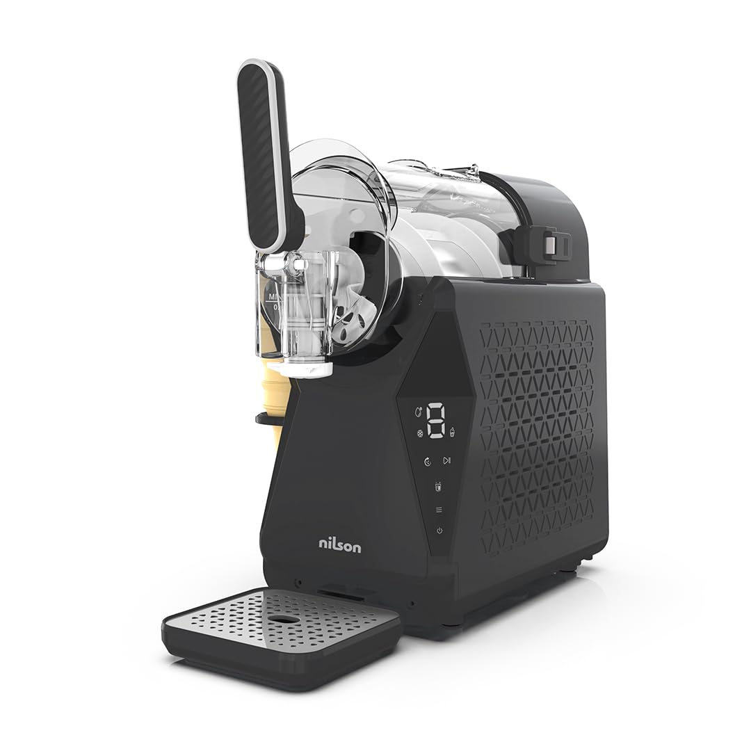 Ice Cream Maker Granisiermaschine, 10 Stufen für kalte und gefrorene Getränke zu Hause, LED-Display, Push & Pull-Steuerung, große Kapazität, einfache Reinigung, Grau