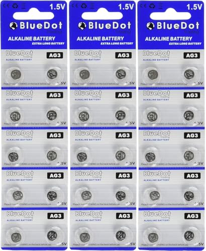 BlueDot Trading AG3 LR41 SR41 392 196 Alkaline Button Coin Cell 1.55v Battery for Watches, Calculators, Toys, Other Electronic Products, Quantity 30 Count