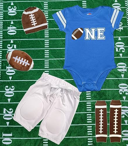 Personalized Football First Birthday ONE Shirt Bodysuit Pants 1st One Year Old Shirt2