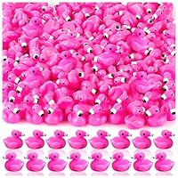 HFAYDZSW 100Pcs Mini Resin Flamingo Ducks, Flamingo Tiny Ducks, Cute Flamingo Figurines for Cake Topper Garden Dollhouse Landscape Aquarium Ornaments DIY Crafts