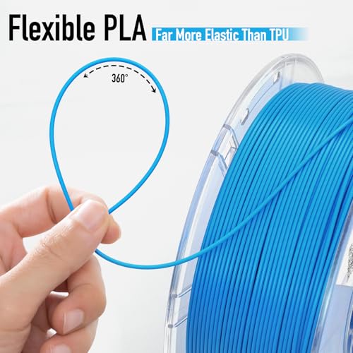 Image of YXPOLYER Flexible PLA Food-Grade Soft PLA 92A 3D Printing Filament 1.75mm 1KG Blue for Bouncy Airless Basketball, Safe Dog Chew Toy, Interactive Pet Ball