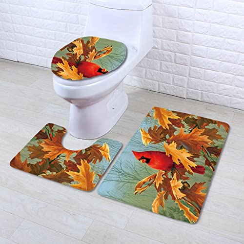 Badematten Set 3 teilig,Toilettenmatte Set,3er Badgarnitur Badezimmer Matte Set Dusch Bade Matte Vorleger Teppich 3D…