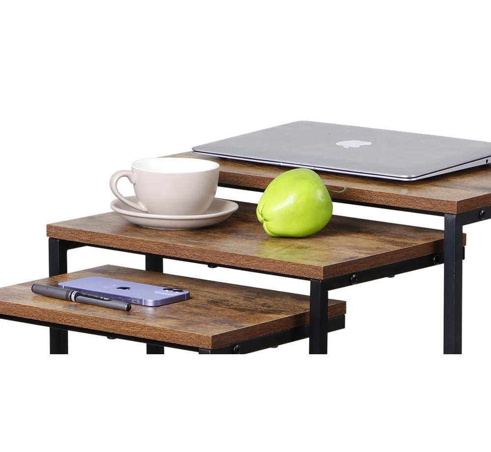 Amazon.com: SUPER DEAL Nesting Tables Set of 3, Industrial C