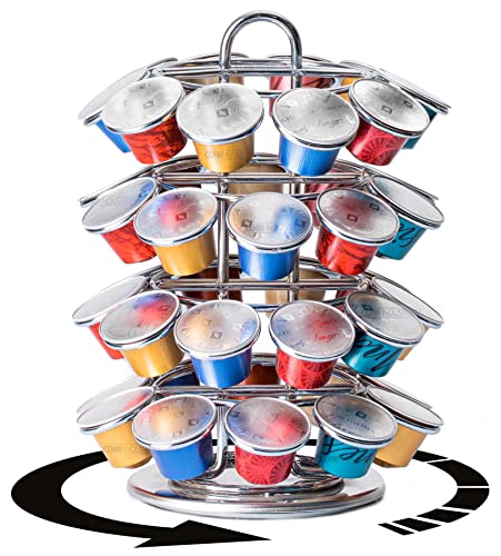 COBB INDUSTRIES® - Artémis CH0033 - Porte Capsules Distributeur Présentoir Rotatif pour 40 capsules Nespresso Acier chromé kapselhalter