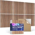 6Pack Large Acoustic Panels, Self-Adhesive Soundproof Wall Panels, Sound Proof Foam Panels for Walls, Decorative Acoustic Wall Art for Recording Studio, Home, 24×24×0.4", Traditional Walnut Color
