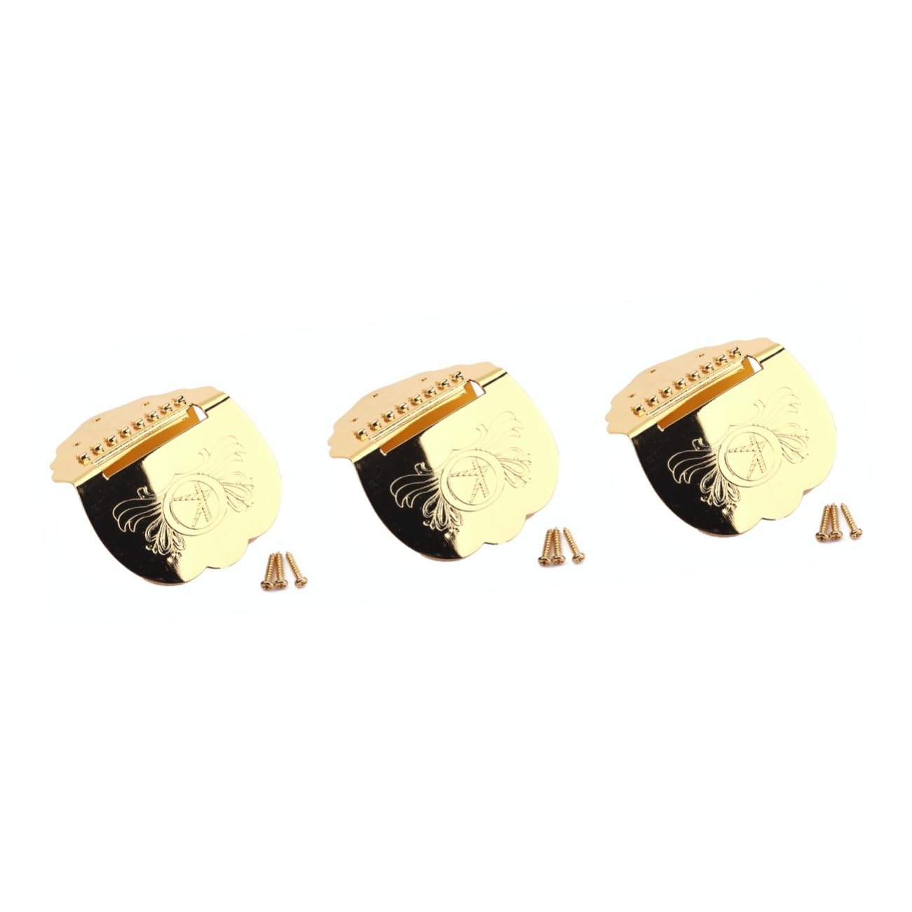 ibasenice 3pièces Triangle Mandoline Tailpiece or b Vis Accessoire Pour Guitare Cordes Motif Floral Plaqué Et Amovible